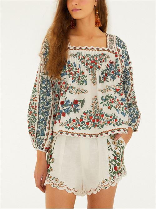 Fruit Beauty Scarf Shirt FARM RIO | 352183FRUITBEAUTYSCARF26049